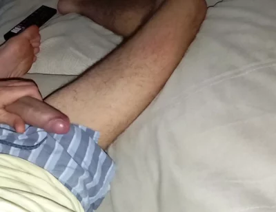 This Guy's Insatiable Cock Is Masturbated with His Feet and Fucks the Couch
