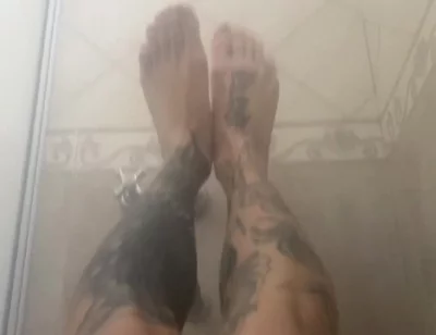 My Tatted Feets in Shower