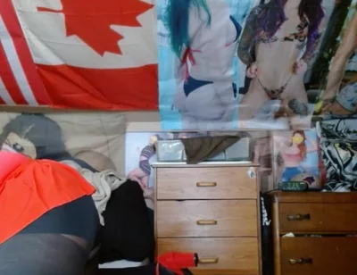Fat sissy Dancing in red and black outfit