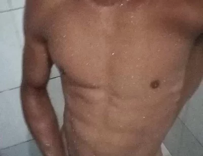 Brazilian Brunette 16cm Thick in the Shower - Hairy Hard Cock Taking a Hot Shower