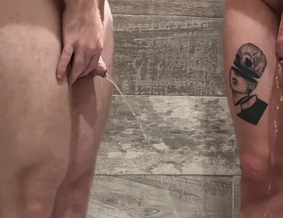 Piss Play on Each Other with Big Cocks