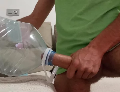 I Put My Huge Lubricated Cock Inside the Bottle and It Felt Like I Was Fucking You!