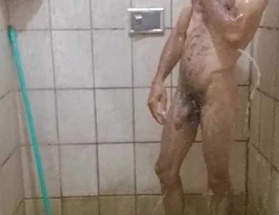Me Taking a Shower with a Hard-on and Jerking off Until I Cum