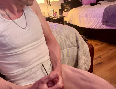 Watch as I Jerk off with Beater on Bust Big Close up of It