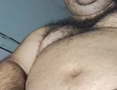 Fat Man Eating and Burping