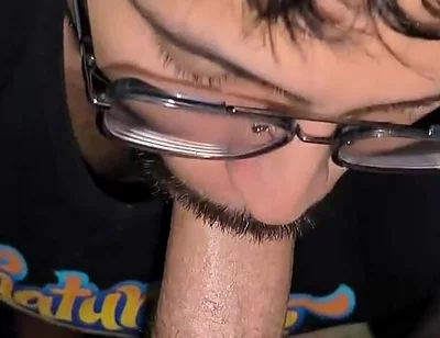 Kneeling & Horny Sniffing My Boyfriend’s Bulge Till I Cum on His Cock & Swallow Both Loads