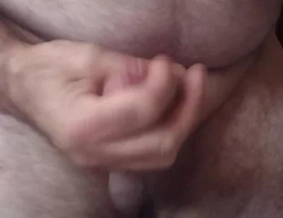 Handsome Mature Chubby with Big Fat Cock Masturbating with His Very Hard Cock Until He Cums a Lot
