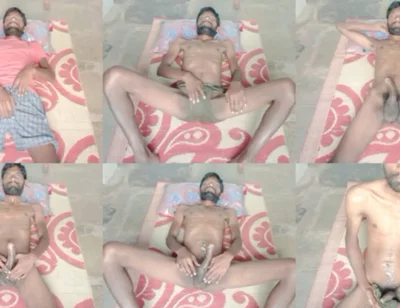 Rajesh Playboy 993 Layed Down Showing Asshole Masturbating Cock and Cumming on the Body