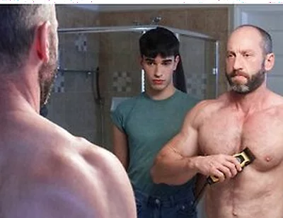 Shy Stepson Rob Quin Helps Shaving His Hunk Stepdad Muscled Madisons Balls