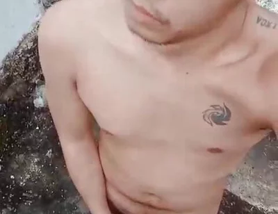 Waiting for Stepdaddy Outdoor! Pinoy Twink Naked Hard Cock, Masturbationa Nd Cumshot