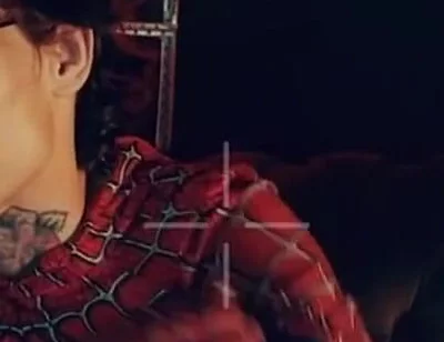 Spider Man Costume. Bottom Boy a Pose. Ass Hole
