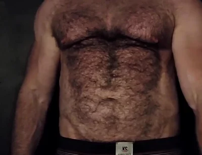Hairy Muscle Bear Showing off