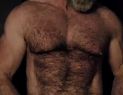 Hairy Muscle Bear Showing off