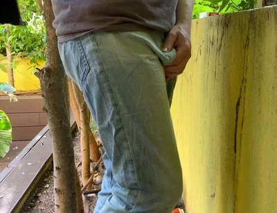 Guy Is Desperate to Pee and Tries to Hide From His Friend but Wets His Pants