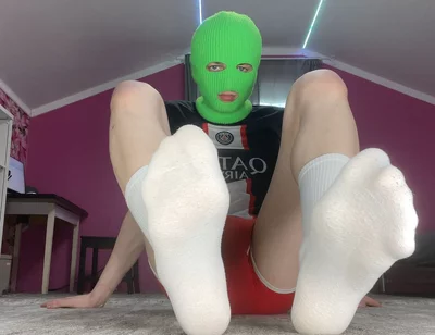 A Guy Shows His Legs and Plays with His Dick After a Walk