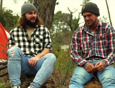 Two Friends Jerkoff in the Forest