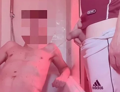 Twink Gets Hard When Pissed on by His Football Friend