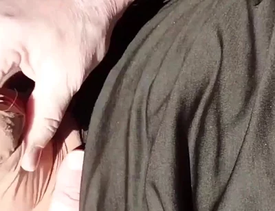 Horny Cumshot with the Door Open in the Car