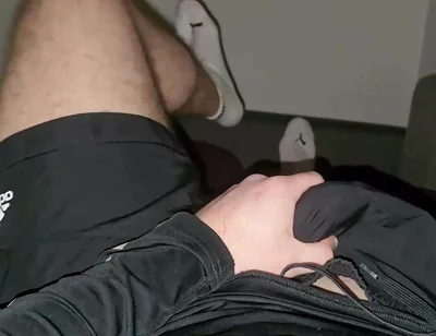 Sock Belly Jerk off! Hot Stepdaddy Shoots & Loads White Socks - Follow on X Phantomgentx