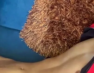 Wanker with His Legs Spread Seatting on the Couch