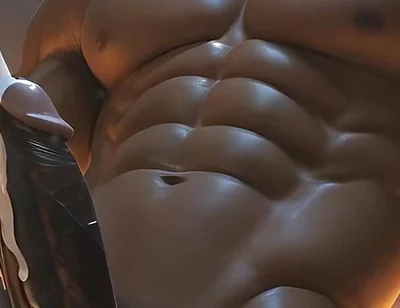 Black Muscle God Dildo Cum Explosion - Ai Video