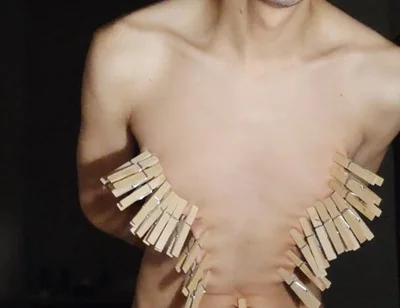 Masturbating with Clothespins