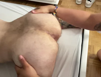 Threesome of Fat Men Fucking Bareback Until They Are Covered in Cum (part 1)