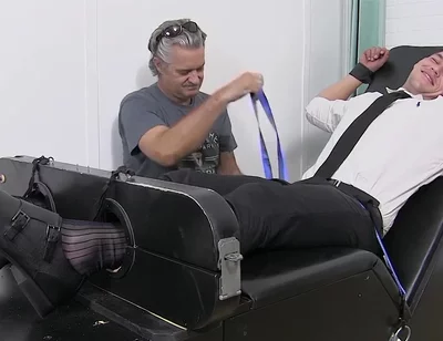 Business Gay Restrained By Foot Fetish Dominant Master