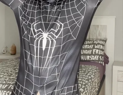My Big Cock Dont Need Touch to Cum! Spiderman Cums