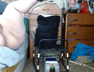 Fat Cross Dresser Bouncing Its Tits While Taking a Dildo in Asshole