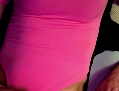 Cdmichelle Wearing Pink Bodysuit with Hard Nipples Cumming on Leg