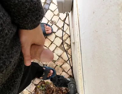 Guy Filming Himself Wanking Outside From Eye View Perspective