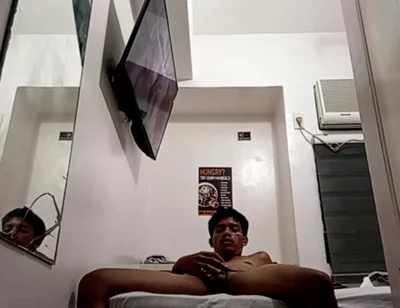 Filipino Twink Jerks His Throbbing Cock in Hotel 2