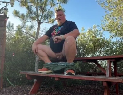 Chubby Guy Almost Caught Playing with His Soft Cock