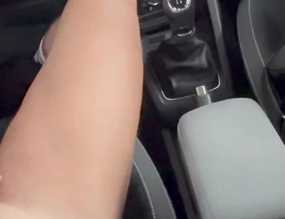 Jerk off My Big White Cock in the Car