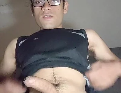 Kinky Twink Cock Play and Stroking Boner in Shorts
