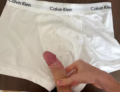 Fresh Cumshot on My Boxers Calvin Klein