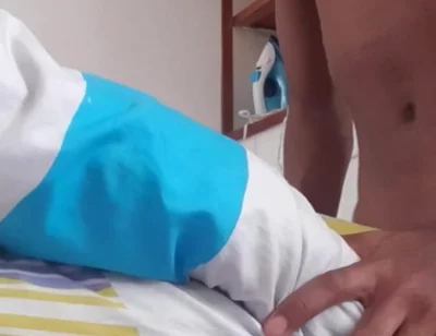 I Get Creative and Masturbate My Cock with Pillows and with My Hands Until I Have a Sweet and Juicy Cumshot