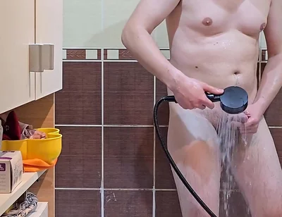 Showing My Ass, Playing with My Cock After Cumming & Taking a Shower