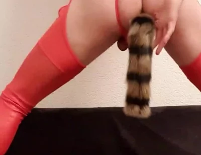 Plug Fox Tail in My Ass Hole