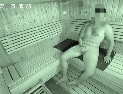 Camera Caught Guy Jerking off in Sauna