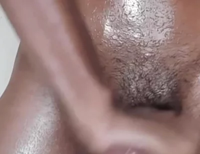 Masturbate Standing up, Then I Grease My Body with Oil, and Then I Cum