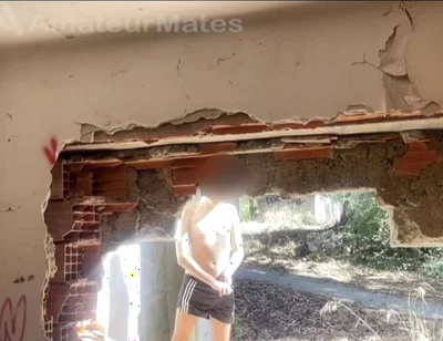 Exploring an Abandoned Building, 2 Amateur Boys Remove Their Clothes and One Starts to Bust a Nut
