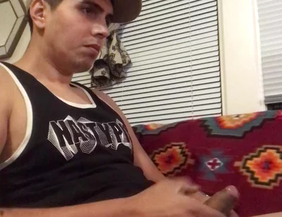 Solo Hot Gay Twink in Black Tank Cumshot