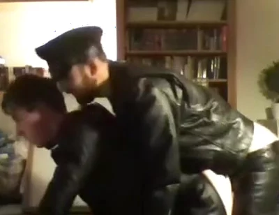 Master in leather gear hot fucking