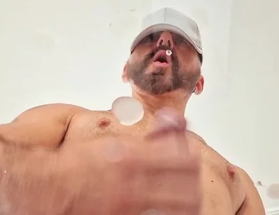 Cum on the Glass of the Table