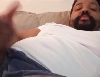 Stepdaddy Bounces Dick, Flexes Balls and Shoots Cum on His Leg