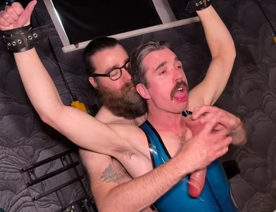 Bondage Dildo Throatfucking by Gay Male Master - BDSM