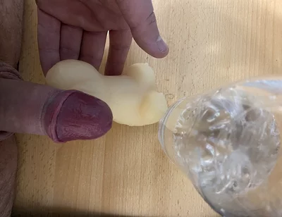 Standing, I Jerk off My Dick and Taste the Lubricant From My Penis