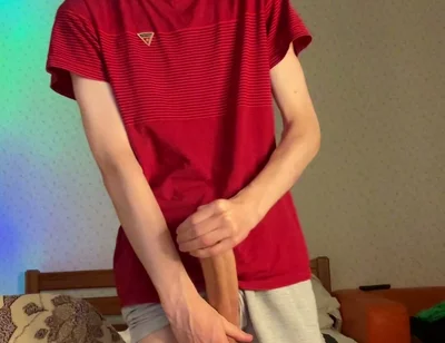 Skinny 55kg Guy Playing with His 23cm Heavy Meat